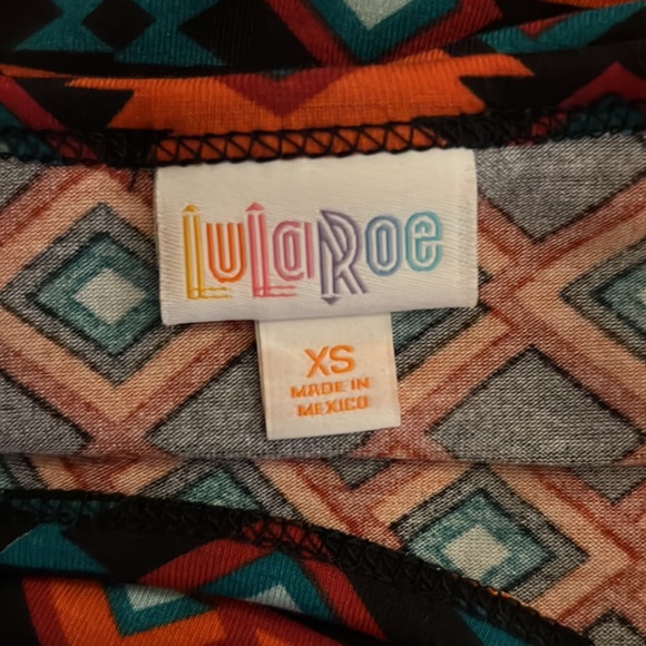 NWT Lularoe Carly Hi-Lo dress Sz XS in rust/green/black multi - Picture 5 of 5